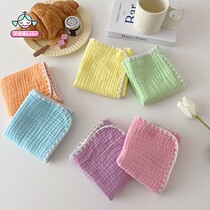 6-bar candy-colored baby six-layer gauze towel childrens hand towel newborn saliva towel bath towel