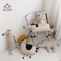 Nordic cute cat gentleman dog pillow cotton giraffe sleeping doll Goo chicken doll childrens pillow