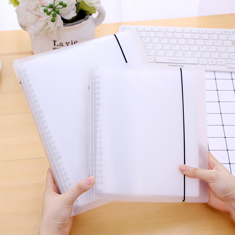 Transparent frosted shell binder information booklet 100 pages small fresh binder A5 B5 bill storage folder