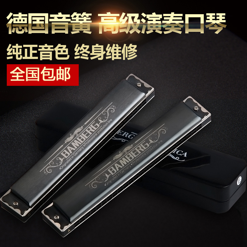Germany imports reed harmonica student polyphonic C tune 24 holes beginner professional playing grade adult harmonica instrument