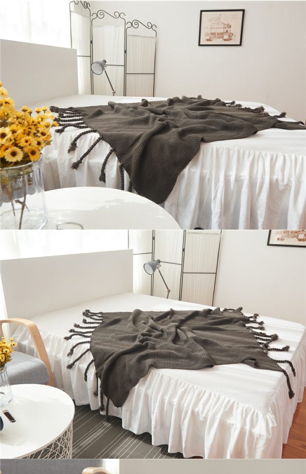 Nordic sofa chăn đan khăn choàng tua chăn mền văn phòng đơn ăn trưa bình thường chăn lạnh ngắt chăn mền - Ném / Chăn men long cuu