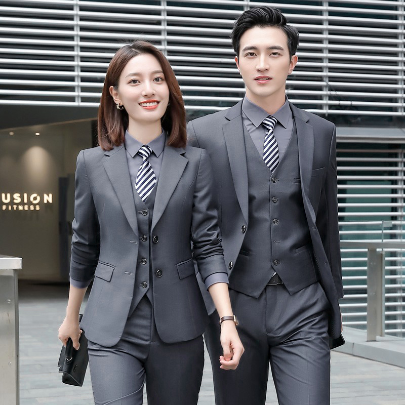 Gray Suit Set for Men and Women, Business Attire, Formal Suit, Real Estate 4S Store Sales Department, Teacher Work Uniform