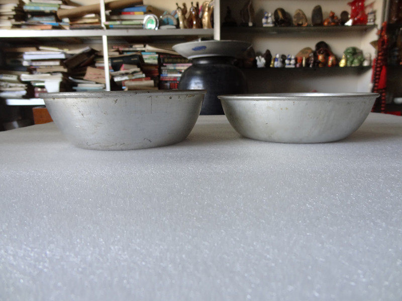 Antique Collection North Korea Goryeo Old Aluminum Bowl Pair of Folklore