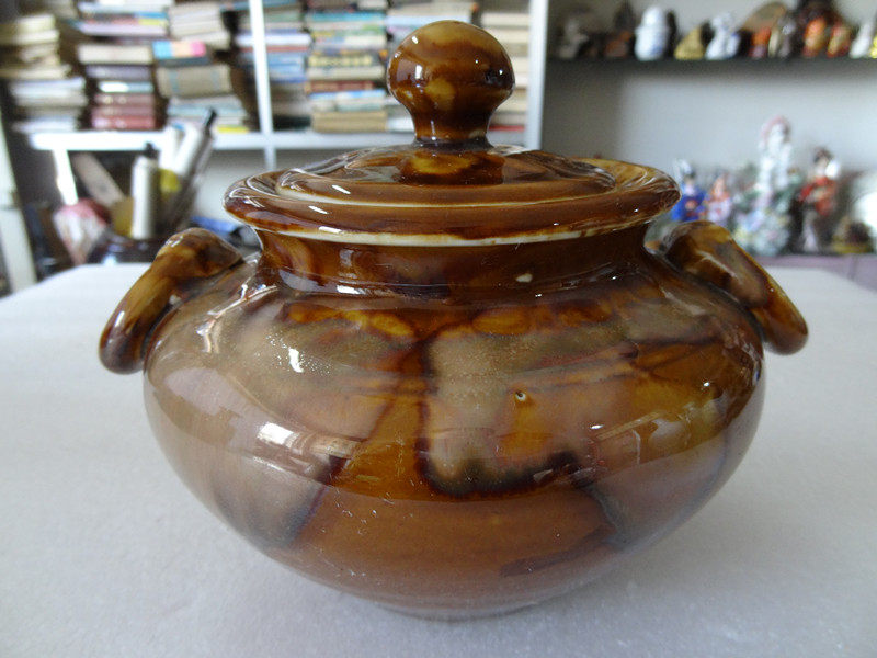 Antique Collection Boutique North Korea Koryo Color Glazed Double Ear Old Porcelain Lid Jar 