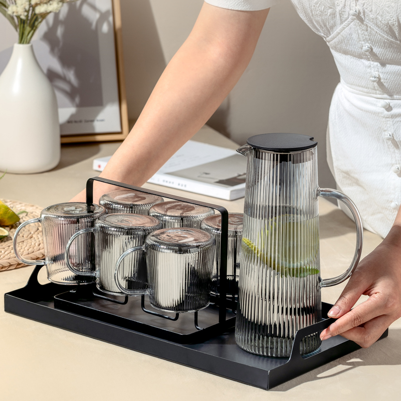 Glass cup with handle Home Drink cup ins Heat Resistant Color Cups Living-room Home Hospitality Tea Cup Suit