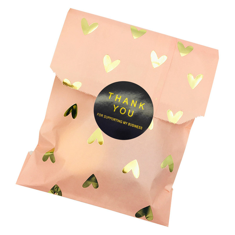 1 5 inch black stamping thanks for supporting stickers business gifts decorating Thank you seal sticker