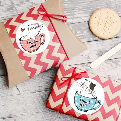 New roll-packed children's toys Cute Thank You Self-adhesive Labels Office Stationery decorative labels Sealing Stickers