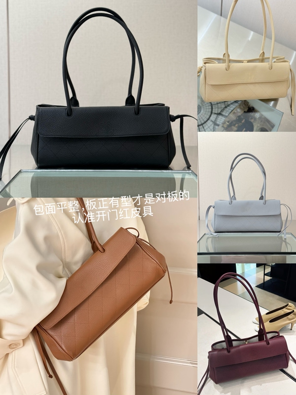 2026 Spring New Genuine Leather Tote Handbag Simple Fashionable High-End Feel Single Shoulder Crossbody Bag Underarm Bag