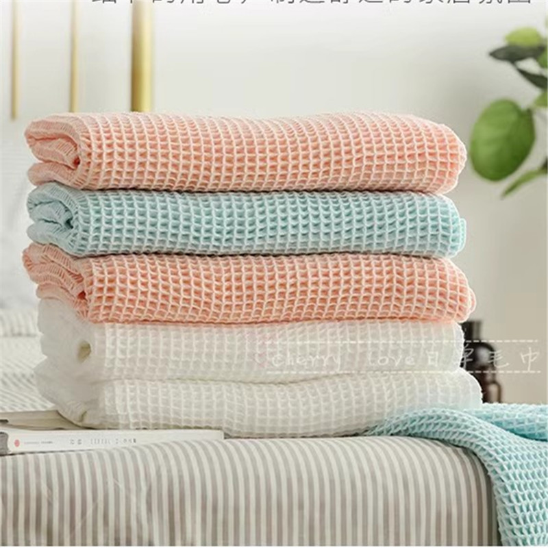 Uchino Cream Waffle Large Bath Towel Face Towel Pure Cotton Household Unisex Comfortable Breathable Soft Absorbent