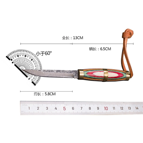 Дамаск стальной стальной стальной стальной фруктовый нож ручка магнатана ручка с ножом