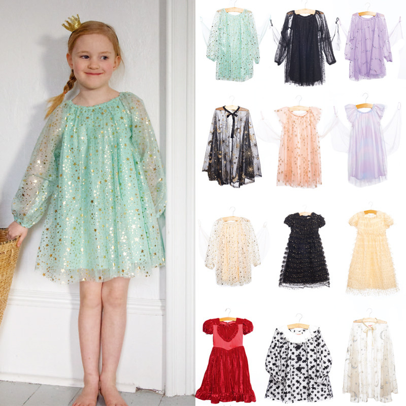 30 Natural Fish Paving Smm Little Fairy Birthday Dress Out of Children's Ocean Dress Winged Stars Skirt Summer New