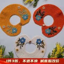 2023 Ranyupu RKO AW21 autumn and winter childrens knitted fake collar red retro embroidered scarf 7 colors