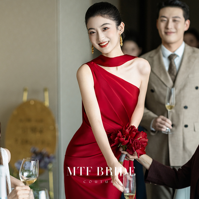 Mantingfang【Tango】Bridal Red Toasting Dress Engagement Dress 2026 New High-End Dress