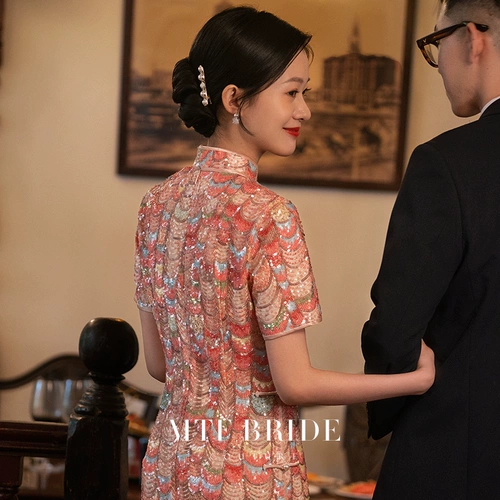 满庭芳 Ципао, вечернее платье, легкое свадебное платье, коллекция 2023