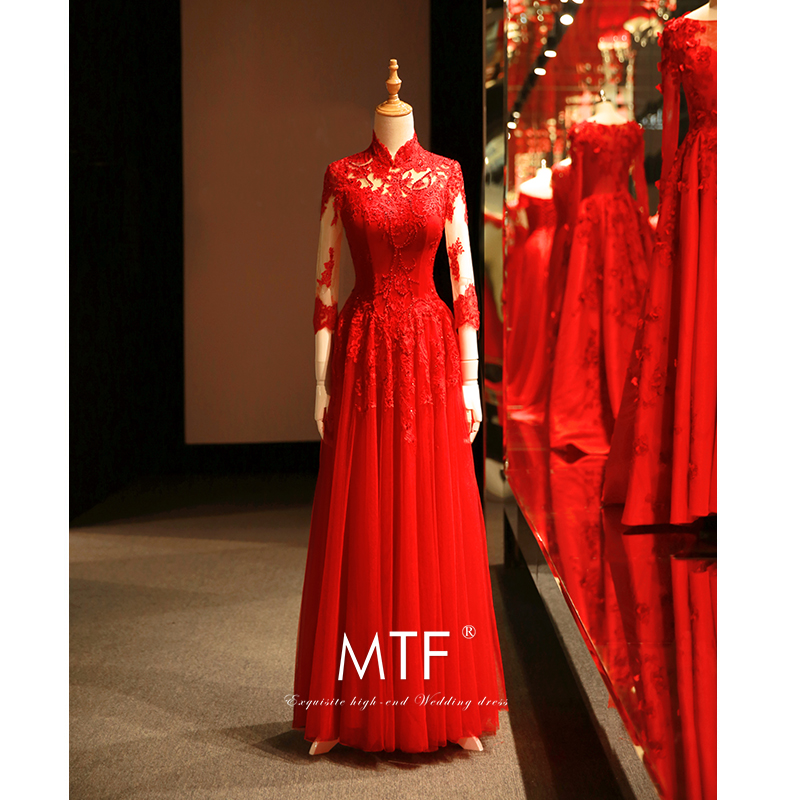 Robe de soirée manche de chemise - Ref 3210248 Image 1