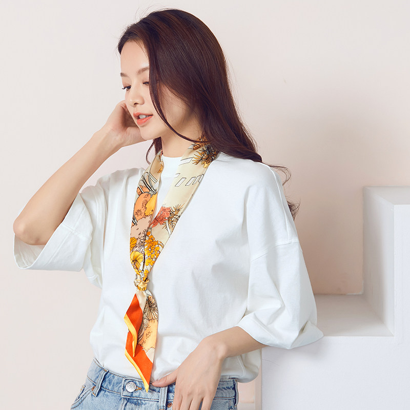 绮臣 16姆米 双层真丝素绉缎 细窄小长条丝巾 天猫优惠券折后￥79包邮（￥99-20）多色可选