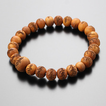 Japanese hand made lotus flower with carved Indian white sandalwood handmade sandalwood bracelet for men and women with prayer beads