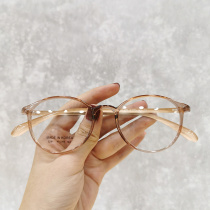 South Korea ultra-light tr90 myopia frame womens small face round art glasses frame small red book Anti-blue light flat light