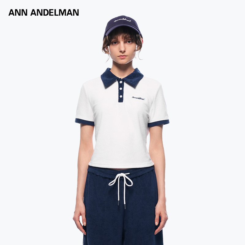 Ann Andelman Official Direct-Selling Tennis Series Towel Material Polo Shirt Casual Sports Suit Short Top