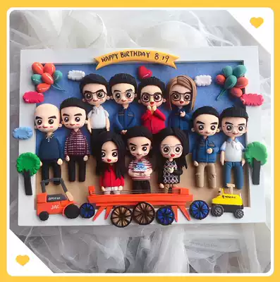 (Light shadow craft)Promotion, departure, graduation, colleagues, classmates, gifts, clay, clay, real people, custom three-dimensional