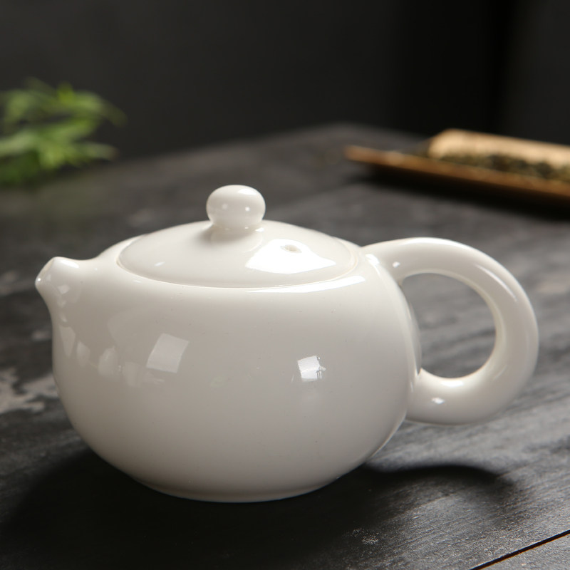 White Porcelain West Schpot Ceramic Single Pot Filter Teapot Goat Grease Jade Porcelain Bubble Teapot Teapot Defied White Porcelain Handmade Minimalist Heat-Taobao