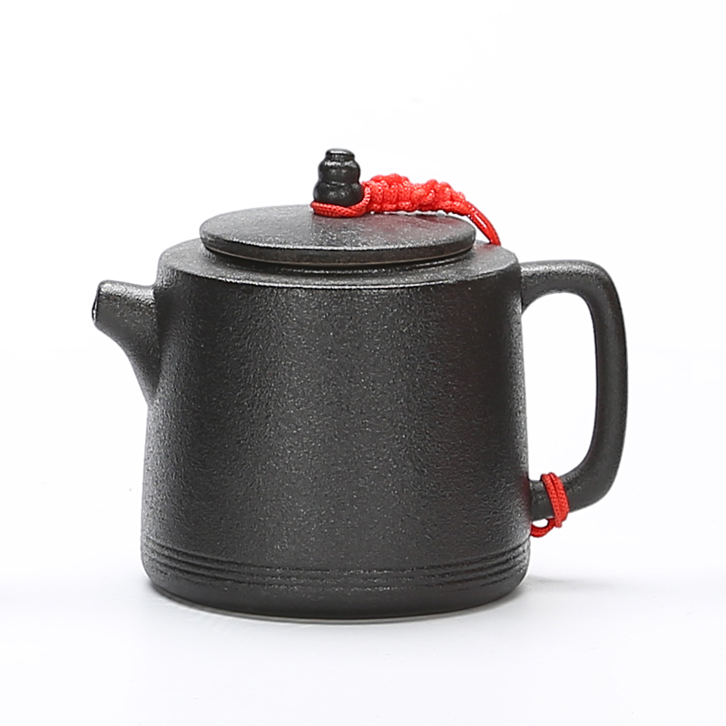 Teapot Black pottery ceramic hand-made simple household tea maker Filter single pot simple retro Gongfu tea set customization