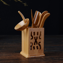 Kung Fu tea set tea ceremony six gentlemen set solid wood combination natural bamboo tea clip teaspoon tea pinch zero with hollow