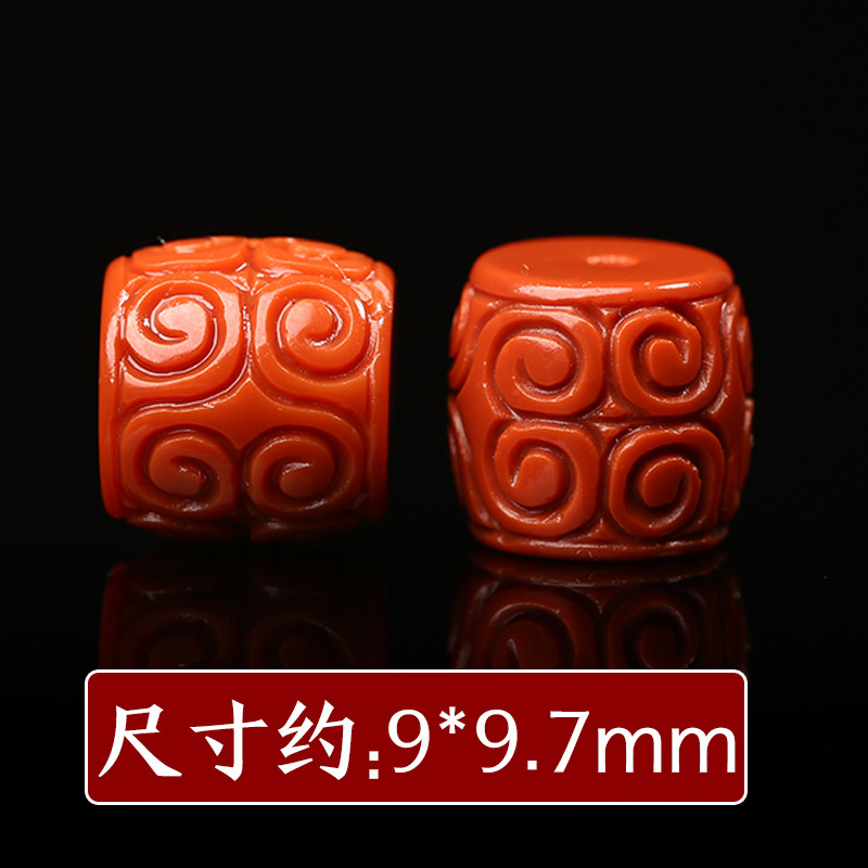 DIY аксессуары 天然南红玛瑙雕刻回纹桶珠腰珠顶珠文玩星月菩提手链项链diy配饰