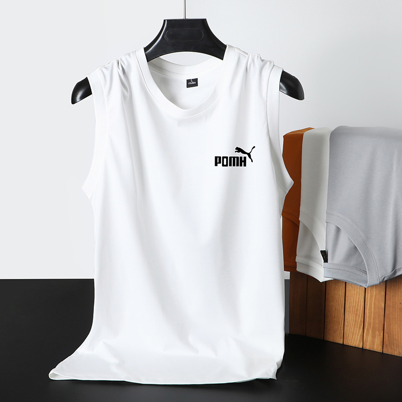 Ice Oxygen Bar High-End Sports Vest for Men, Thin Summer Basketball Running Fitness Training Sleeveless T-Shirt, Trendy Men's T-Shirt Ice Oxygen Bar High-End Sports Vest for Men, Thin Summer Basketball Running Fitness Training Sleeveless T-Shirt, Trendy Men's T-Shirt
