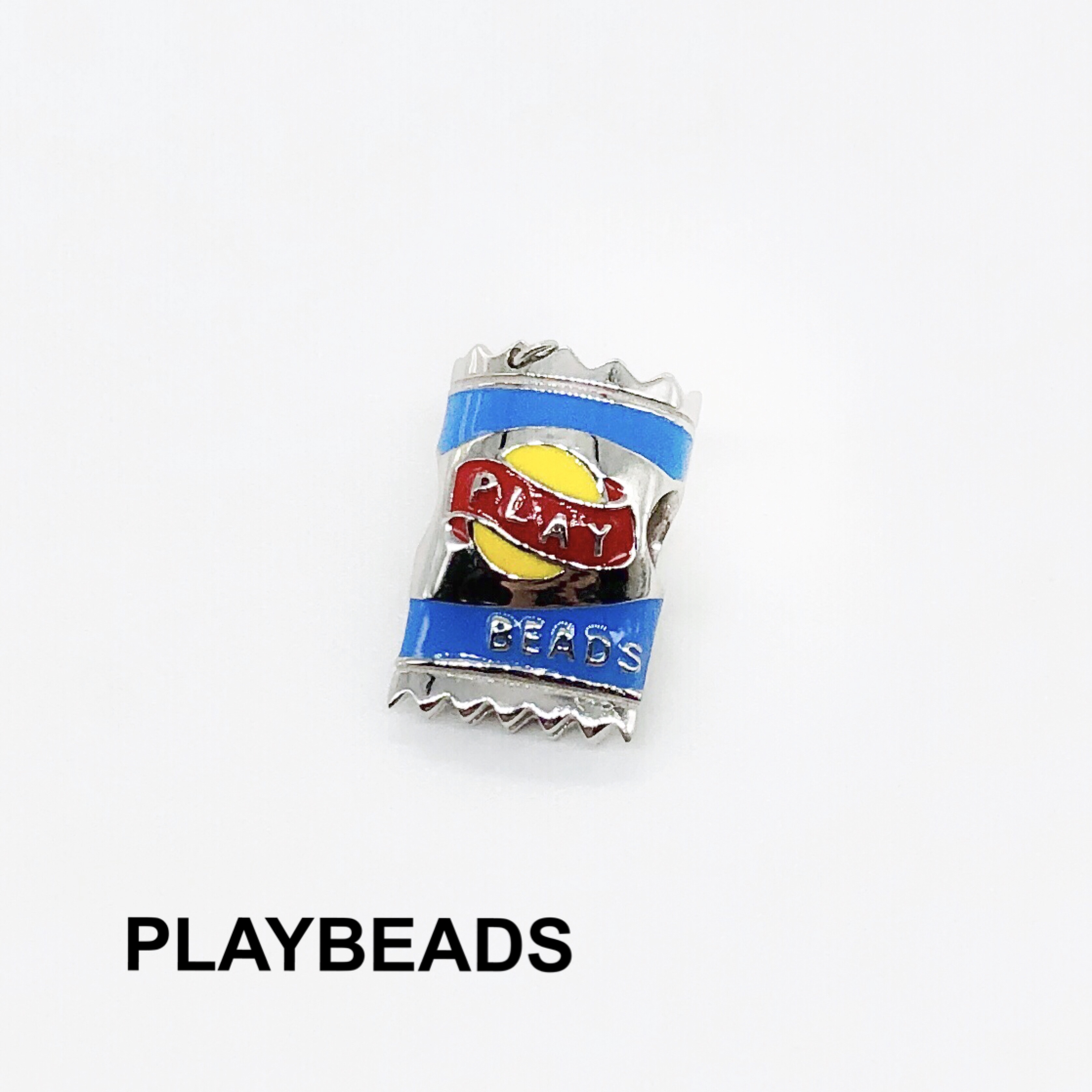 PLAYBEADS JUNKFOOD Collection S925 Sterling Silver DIY Beaded Adorable Jewelry Hand Pouch Potato Chips