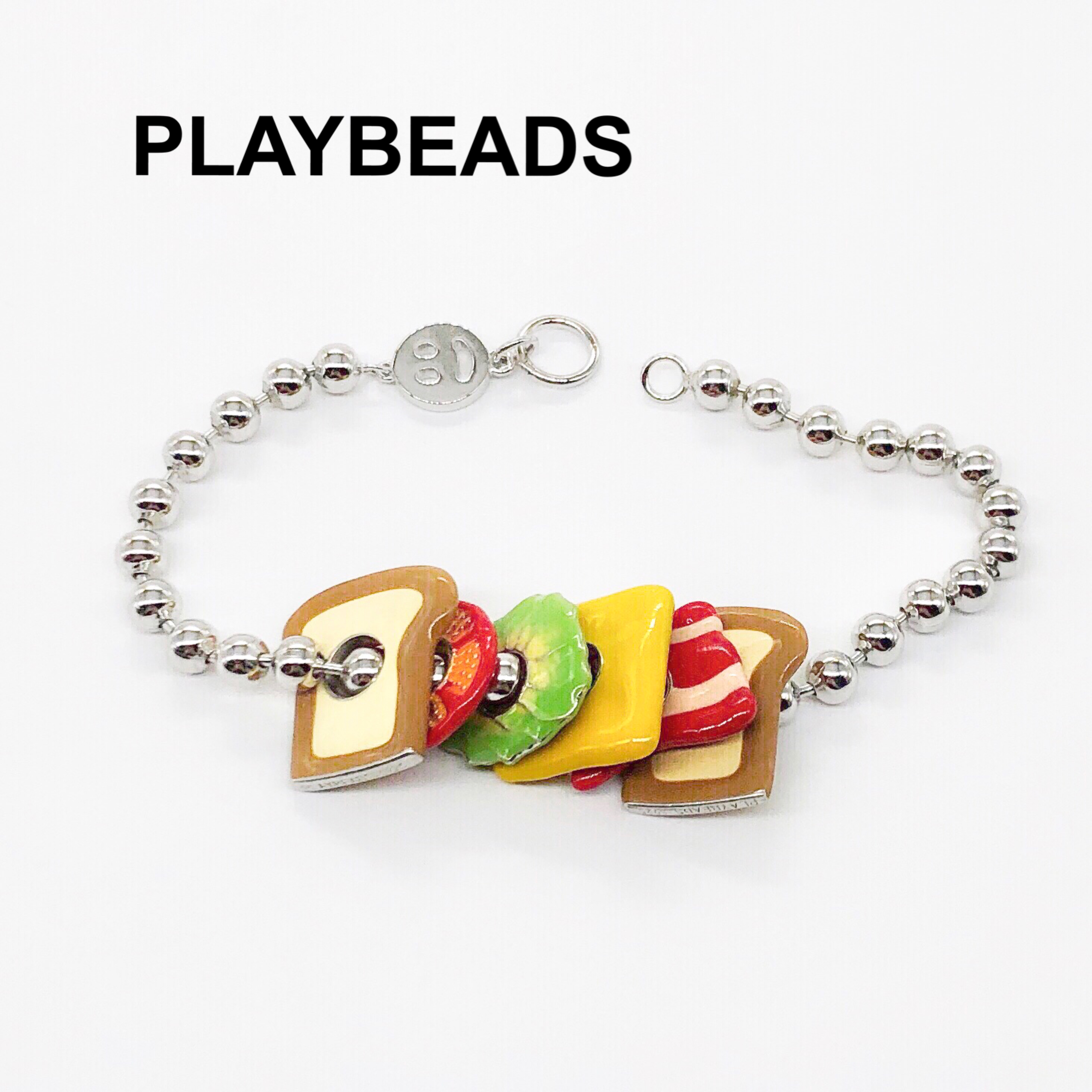 PLAYBEADS Original design 925 pure silver strings pearl handmade bread sandwich without handmade