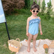 Children's Swimsuit Female Girl's Western Style European and American Explosions One-Piece Swimsuit Parent-Child Dress Girl 1 Holiday Quick Drying Swimsuit