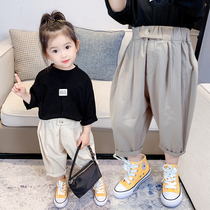 Girls casual pants spring and autumn Foreign Air wear childrens sports pants Haren pants baby pants autumn baby pants