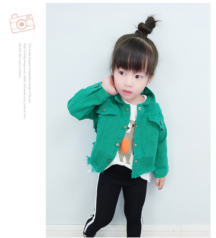 Áo khoác nữ mùa xuân phiên bản hàn quốc 2019 trẻ em nữ mới quần áo denim cho bé mùa xuân và mùa thu cửa hàng quần áo trẻ em