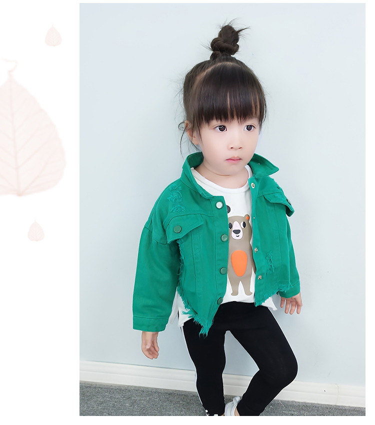 Áo khoác nữ mùa xuân phiên bản hàn quốc 2019 trẻ em nữ mới quần áo denim cho bé mùa xuân và mùa thu cửa hàng quần áo trẻ em