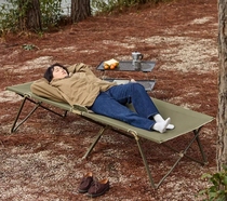 Camp bed outdoor camping camping portable folding bed office lunch break nap sheet single widened self-driving bed