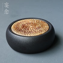 Three times Rattan woven coarse pottery pot Bearing water storage Dry tea table raising pot Tea tray Tea tray Tea ceremony spare parts Kung Fu tea set