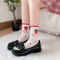 The Strawberry Sweetheart) Day Ensemble Teenage Girl Cute JK Student 100 Hitch Uniform Midcylinder Socks Cotton Short Socks Sweet lolita