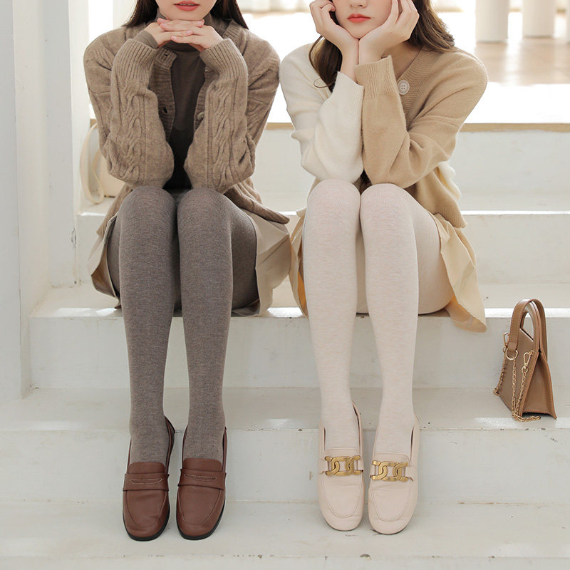 Heating quick autumn winter wool warm rice warm rice white pantyhose garnter thickened oat color outside wearing inner hitch socks spring style