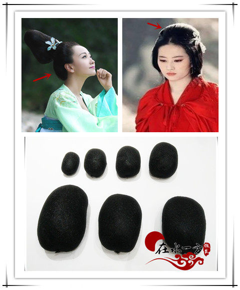 Photo Gallery Show Ancient Dress Hanfu Styling Wig Bride Stuffed Hair Cotton Princess Head Cushion Hair Cushion Hairspoon Cushion Hair Wrap