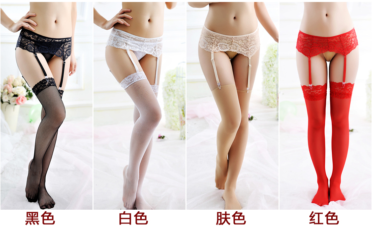 Ren garter bộ trong suốt cực cám dỗ vớ sexy garter cám dỗ mỏng có thể điều chỉnh garter belt