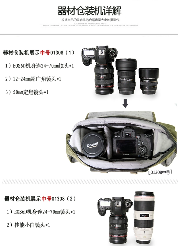 Túi đựng máy ảnh đeo vai thời trang Geneve 01308 Túi chống nước Canon 5D4 Nikon D850 - Phụ kiện máy ảnh kỹ thuật số