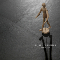 Six-bay black whole-body tile antique brick balcony toilet floor tile non-slip slate floor tile simple modern