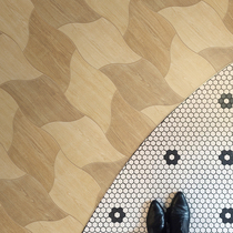 Six-shell leaf wood grain tiles tile imitation solid wood floor tiles wall tiles living room bedroom dining room balcony non-slip