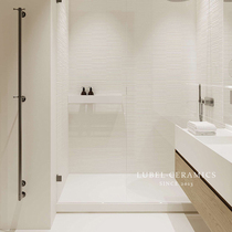 Liubei Japanese white ceramic tile micro cement bathroom toilet toilet wall tile 300x600 non-slip floor tile matte