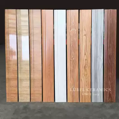 Imitation wood grain brick skirting board skirting board tile grounding wire living room original corner line brick paint tile 800