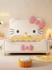 Hello Kitty Cartoon Children's Bed for Girls, Princess Bed, Genuine Leather Bedroom Single Pink Hello Kitty Upholstered Bed