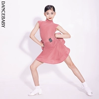 Dancebaby Latin Dance Competition Девочки Временный костюм 2025 Новый рукавиц обратный V-обратный V-обратный VELVET BELVET COMPATION DAS722