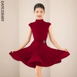 Dancebaby Latin Dance Competition Девочки Временный костюм 2025 Новый рукавиц обратный V-обратный V-обратный VELVET BELVET COMPATION DAS722