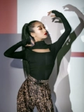 DanceBaby Latin Dance Service Service Женская осень и зимняя танцевальная одежда Новая профессиональная танцевальная одежда топ ZD239